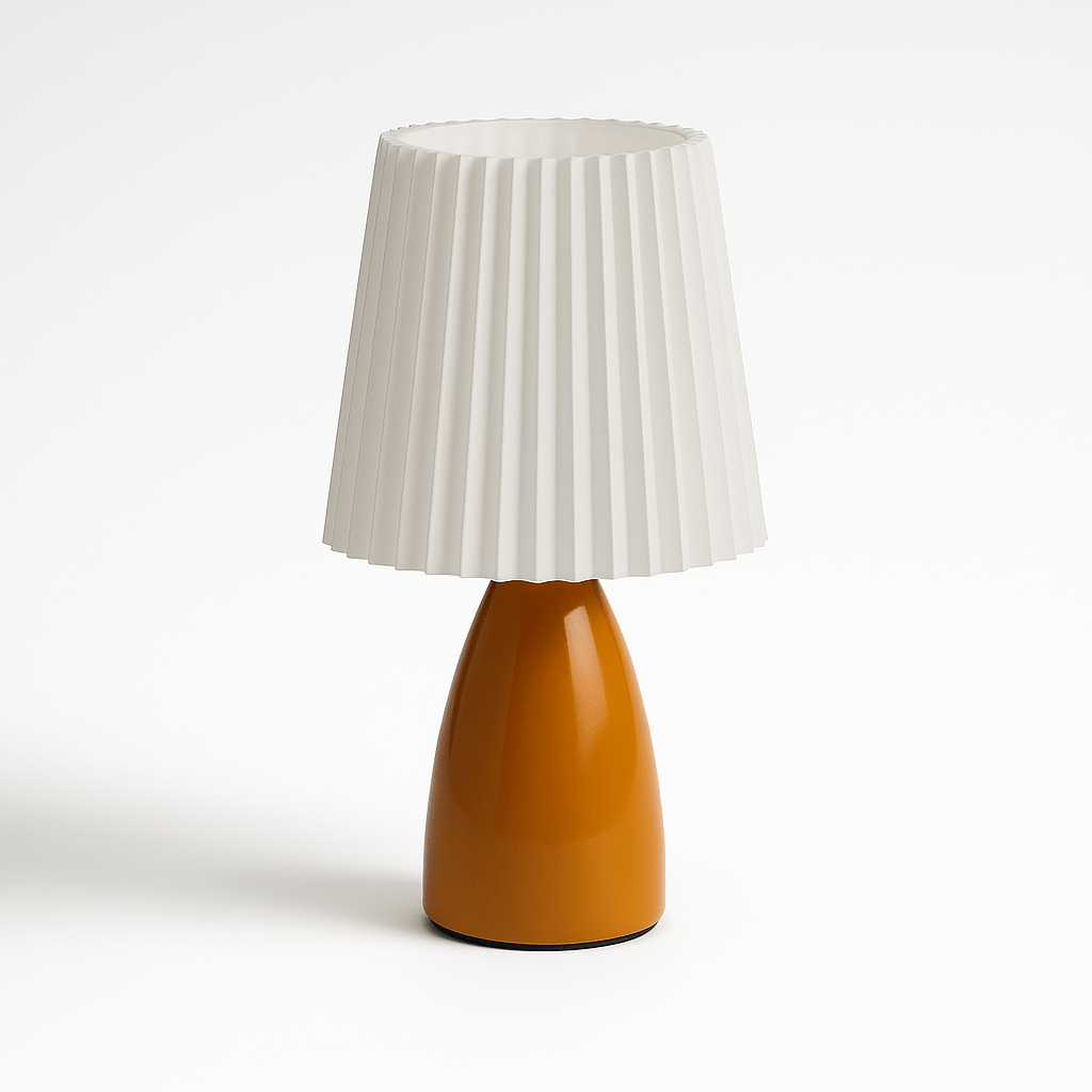 Apollo Lampa stołowa | Lampa w stylu mid-century z abażurem plisowanym i oświetleniem LED