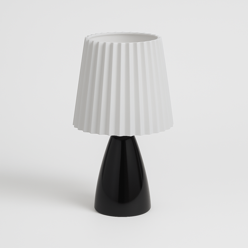 Apollo Lampa stołowa | Lampa w stylu mid-century z abażurem plisowanym i oświetleniem LED