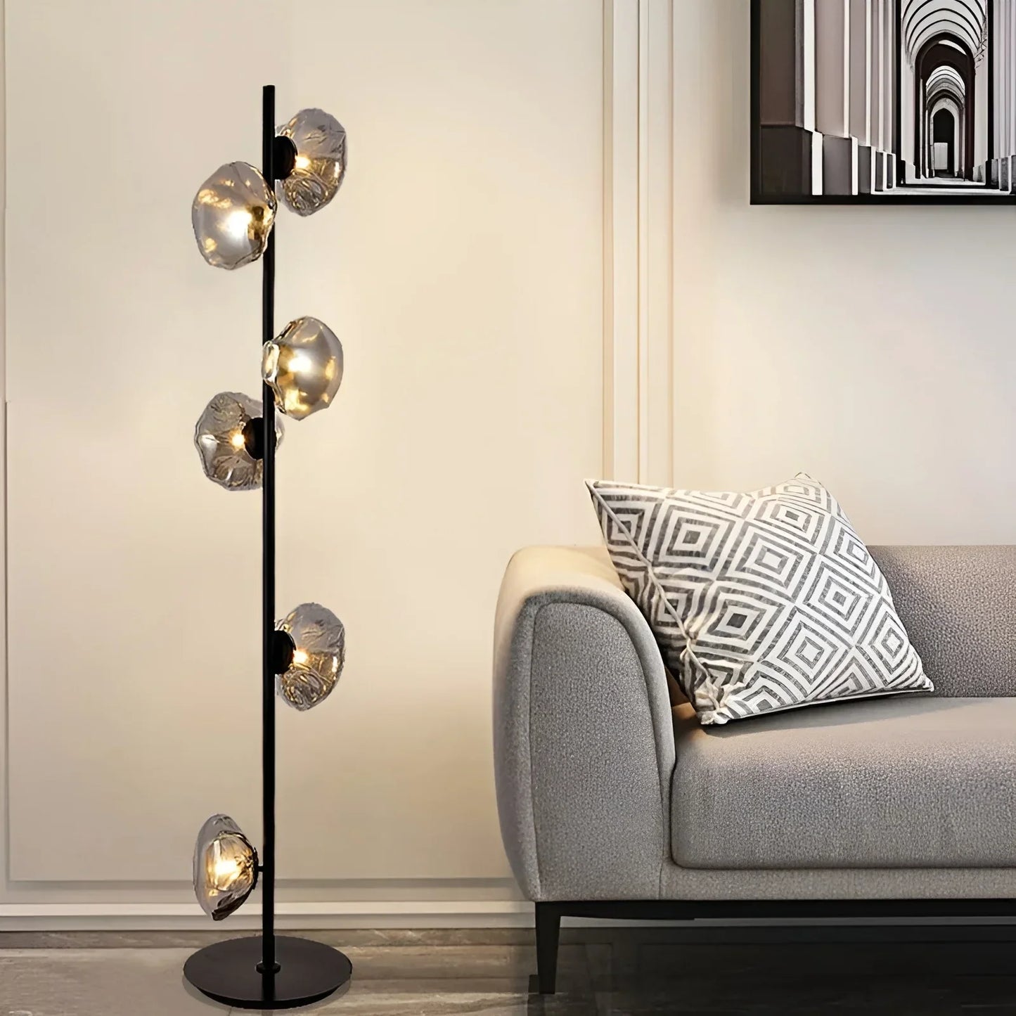 CloudGlow - Kunstzinnige Glazen LED Vloer- en Tafellamp