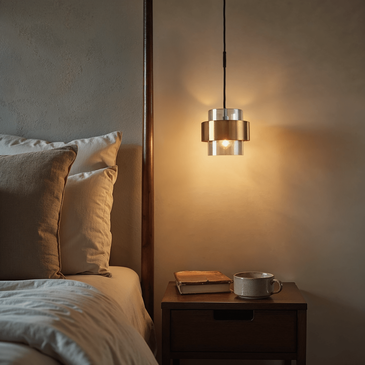 Azenor – Lampada a sospensione in vetro e ottone | Design moderno | LED | 20x13 cm