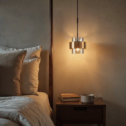 Azenor – Lampada a sospensione in vetro e ottone | Design moderno | LED | 20x13 cm