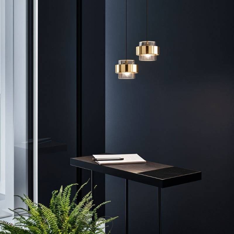 Azenor – Lampada a sospensione in vetro e ottone | Design moderno | LED | 20x13 cm