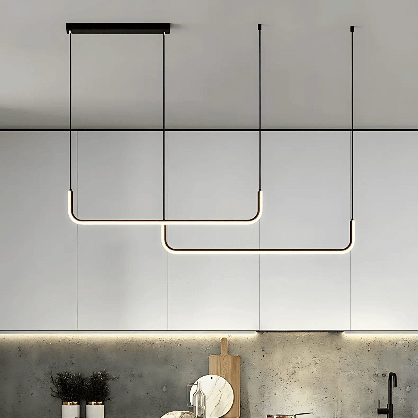 Lumivault | Moderne Hanglamp – Zwart of Goud – Dimbare LED – Voor Eettafel of Keuken