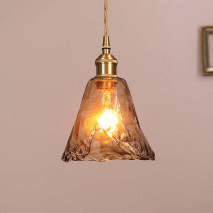 Vintagea Retro Hanglamp – Goud Metalen Design met Glazen Kap – Verstelbaar & E27 Fitting