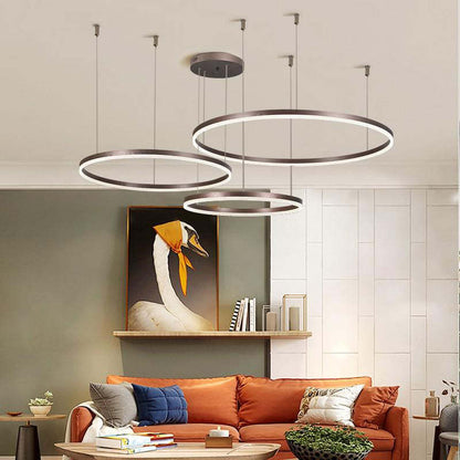LunaGlow – Elegante Lampadario Circolare in Metallo