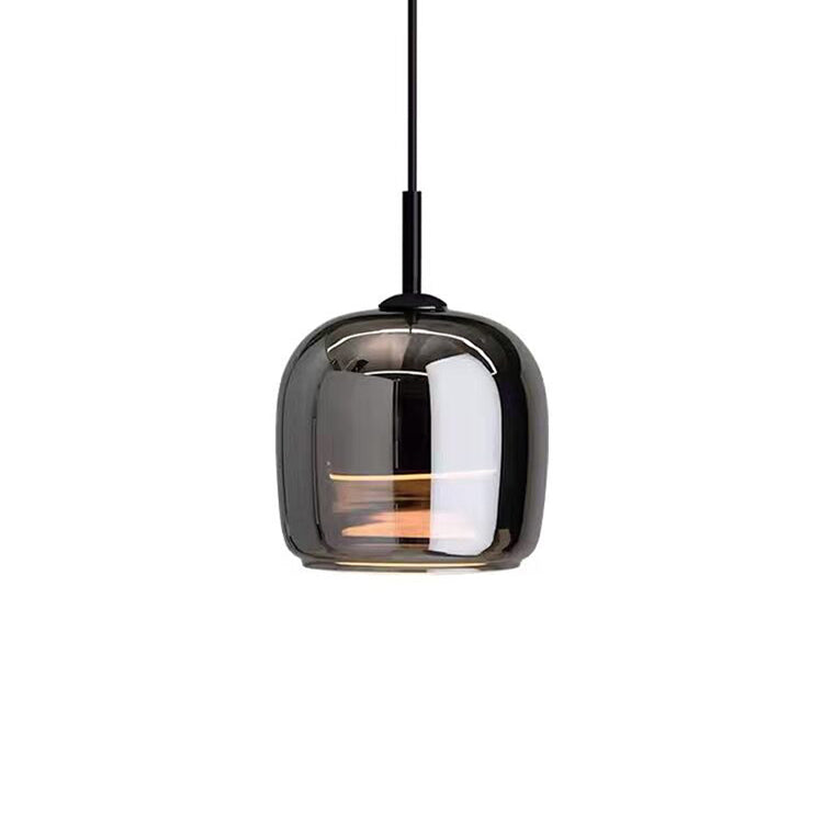 NobleNova - Lampada a sospensione in vetro nero scandinavo