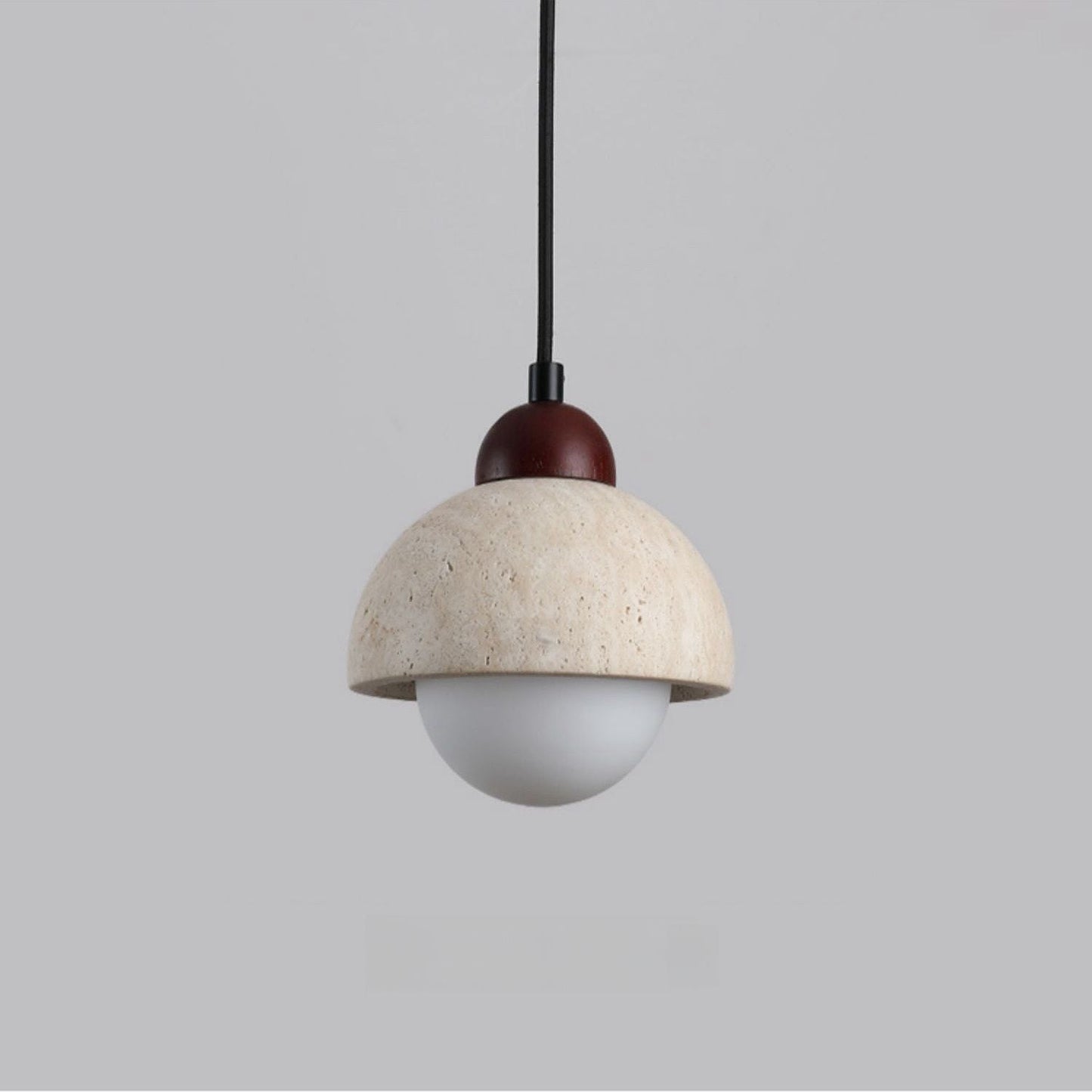 MAVORA Hanglamp – Massief Marmer & Walnoothout – Artistiek Design met LED Licht