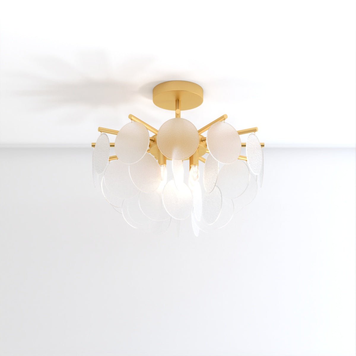 AuroraLuxe – Luksusowy żyrandol z szklanymi dyskami