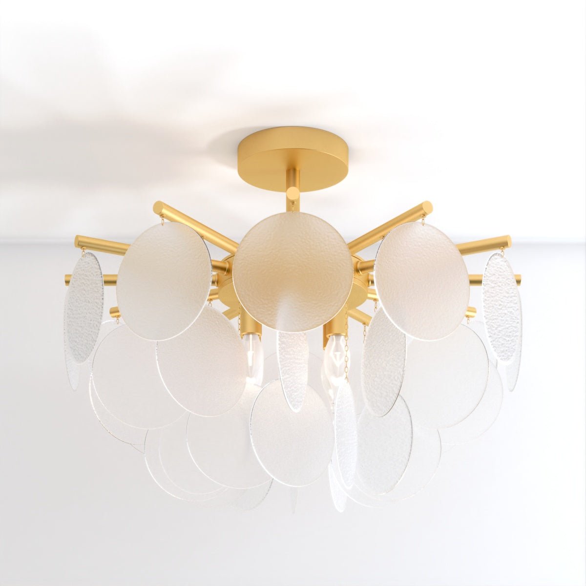 AuroraLuxe – Luksusowy żyrandol z szklanymi dyskami