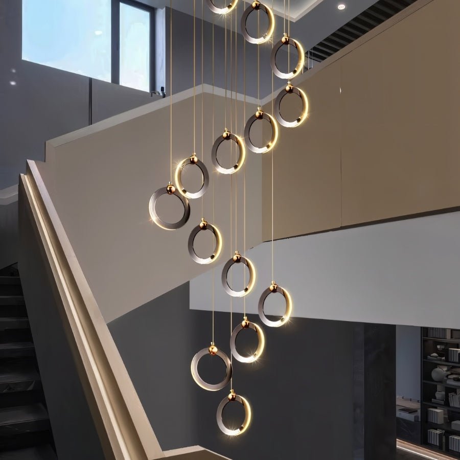 KhaatemLuce – Futurystyczna lampa wisząca LED z wieloma pierścieniami – regulowana wysokość – nowoczesny design