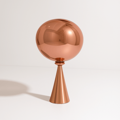 LavaLume – Lampada da Tavolo Design – Vetro & Acciaio Inossidabile – Effetto Specchiato & Lucido – Fatto a Mano