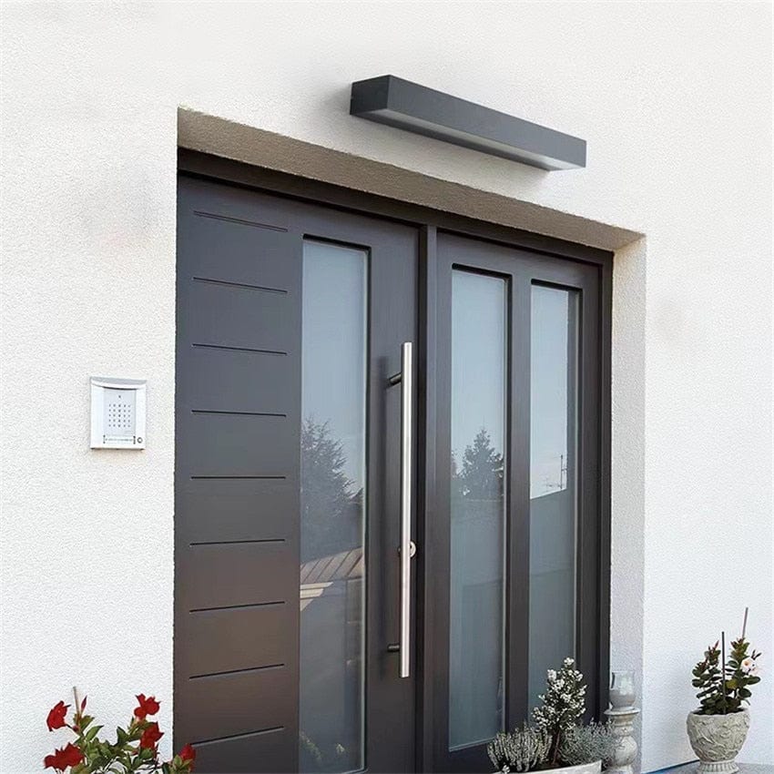 ALVARIX Lampa ścienna – Nowoczesna lampa LED na zewnątrz – IP65 – W 3 rozmiarach – Aluminium i szkło hartowane