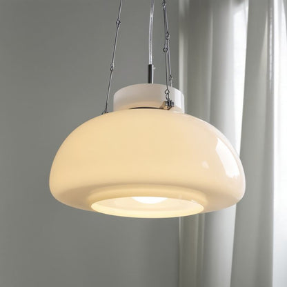 ClartéDouce - Elegante lampada a sospensione in vetro bianco latte