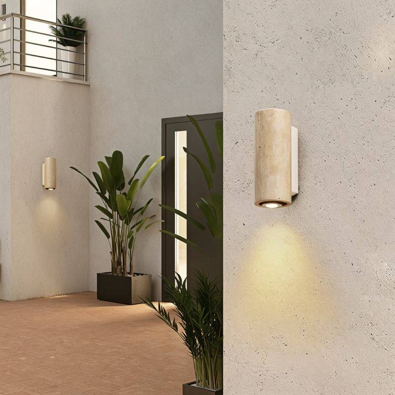 Travilo – Lampa ścienna z trawertynu | Nowoczesny design | Ciepłe LED