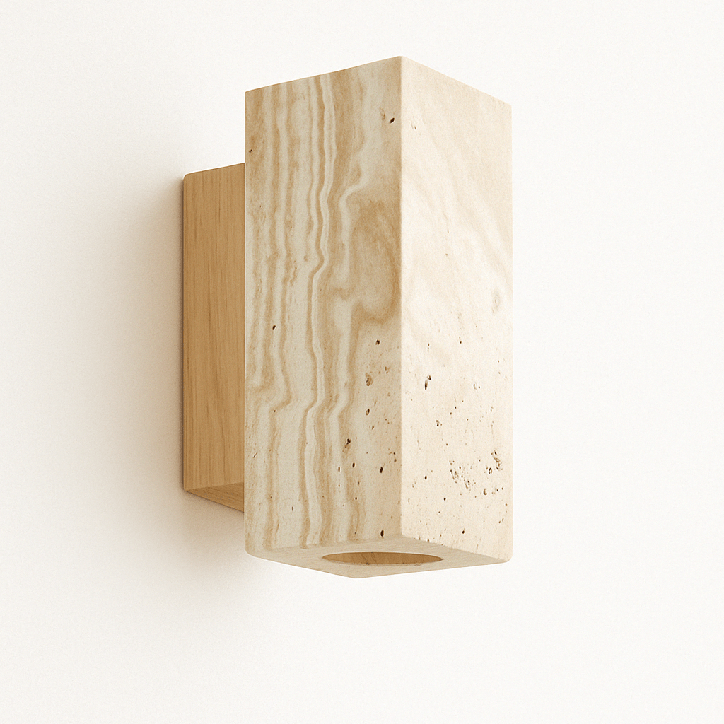 Travilo – Lampa ścienna z trawertynu | Nowoczesny design | Ciepłe LED