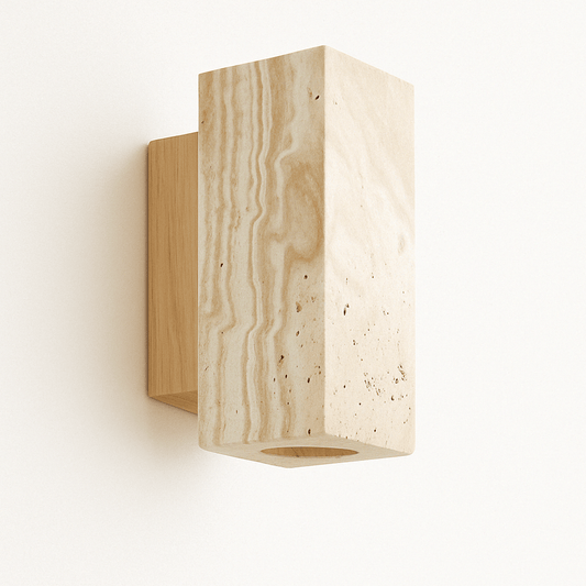Travilo – Lampa ścienna z trawertynu | Nowoczesny design | Ciepłe LED
