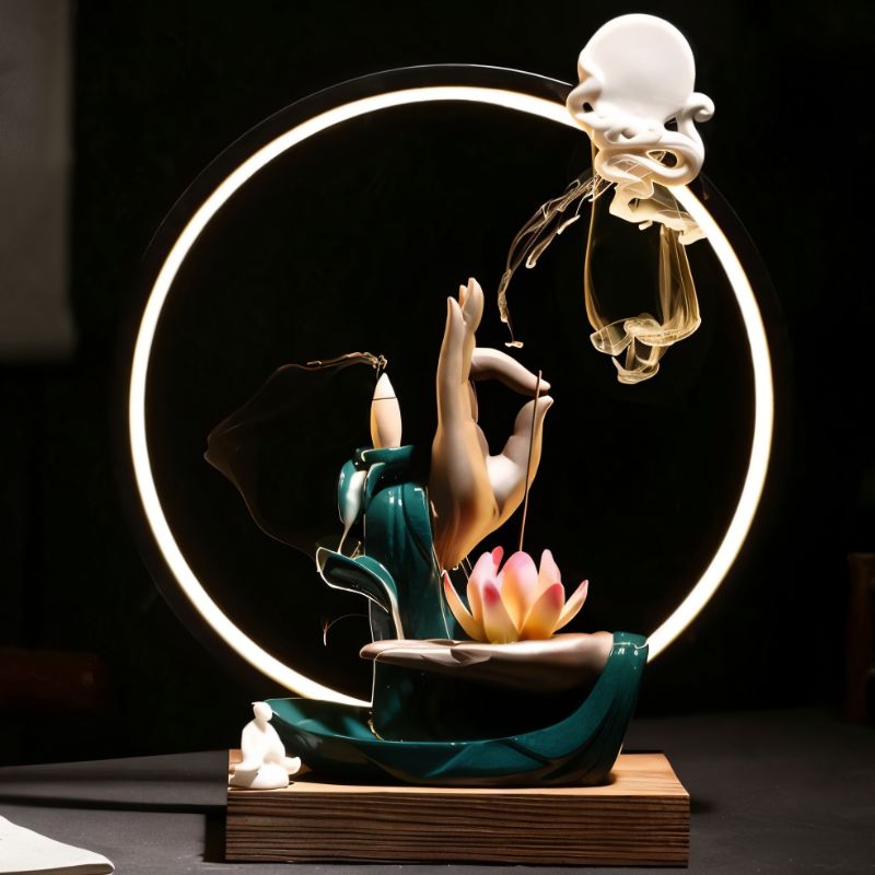 ZenGlow – Tafellamp & Wierookbrander in Eén | LED Verlichting