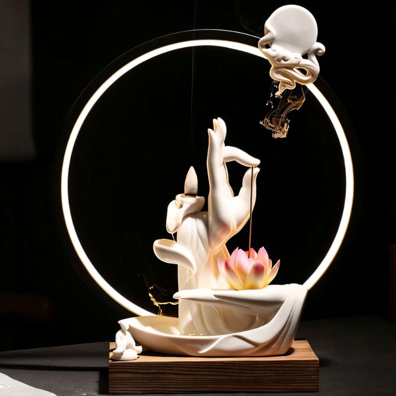 ZenGlow – Tafellamp & Wierookbrander in Eén | LED Verlichting