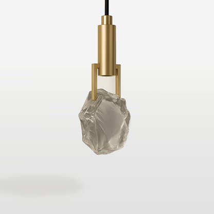 Natalia – Złota lampa wisząca z kryształem | Luksusowe oświetlenie LED | 28 cm wysokości