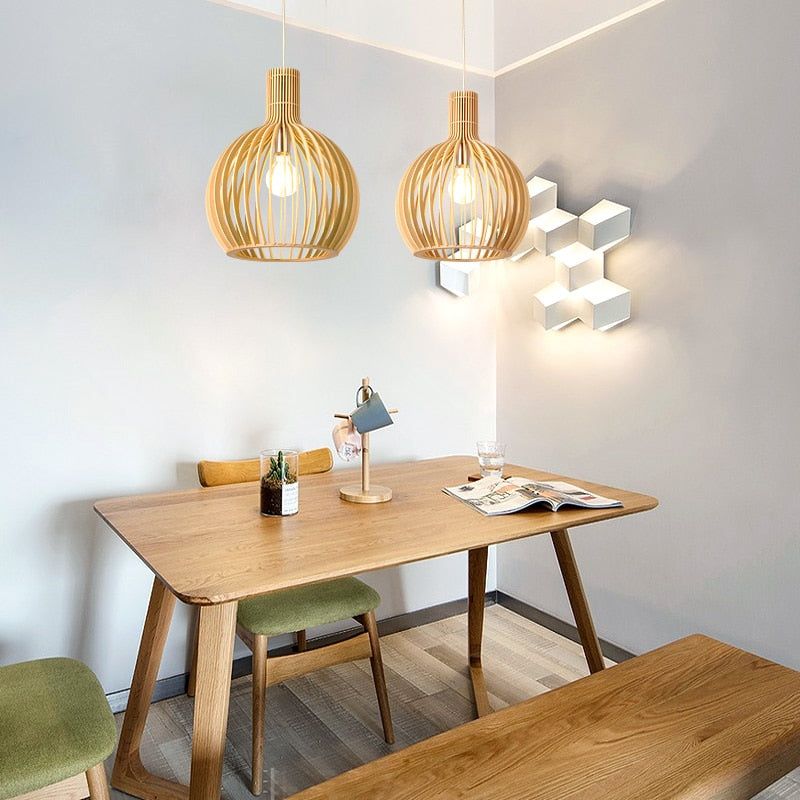 Craftedlight | Lampada a sospensione in legno artigianale e dall'atmosfera accogliente