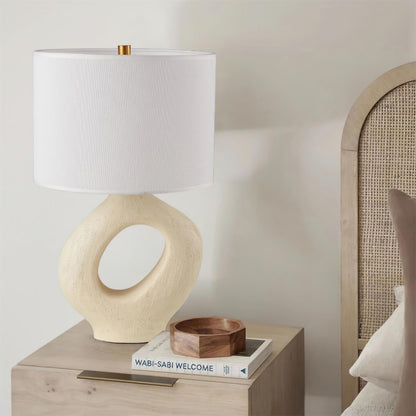ModernGlow – Resin Tafellamp met Linnen Scherm