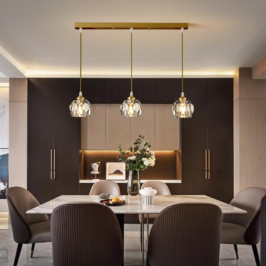 3-Światłowy Przezroczysty Kryształowy Wiszący Kinkiet