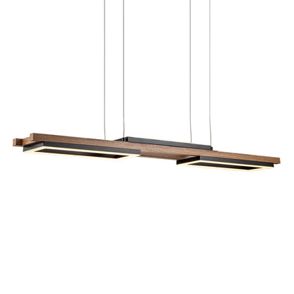 Houten LED Lineaire Eiland Kroonluchter