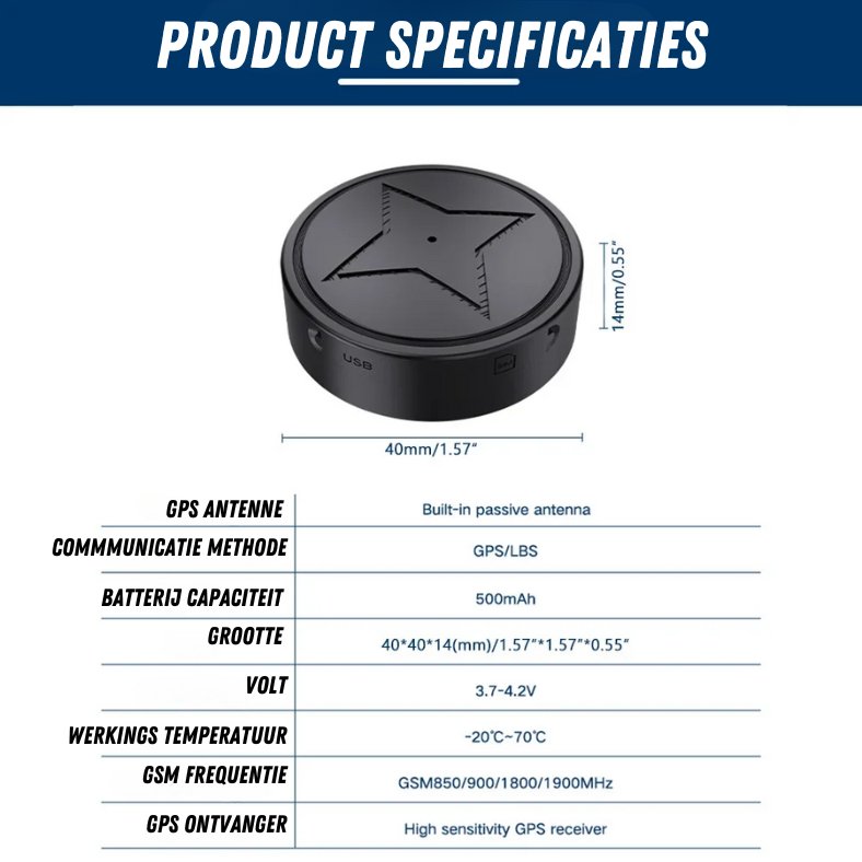 MiniTrack | Sterke magnetische GPS-Tracker