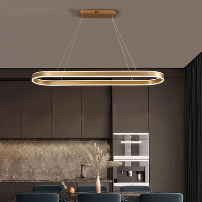 AURELIA Lampadario da Cucina – Lampada Design Oro Rosa con Illuminazione LED per Tavolo da Pranzo o Isola Cottura