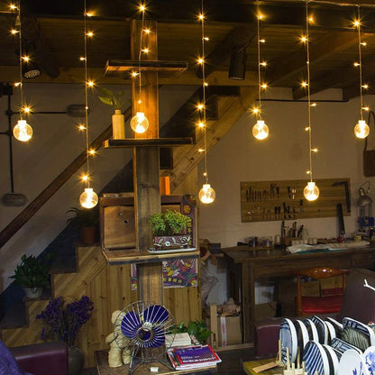 LED Lampki Ogrodowe LED z Żarówkami – 12x Ø8 cm – Ciepła Biała lub Wielokolorowa – IP44